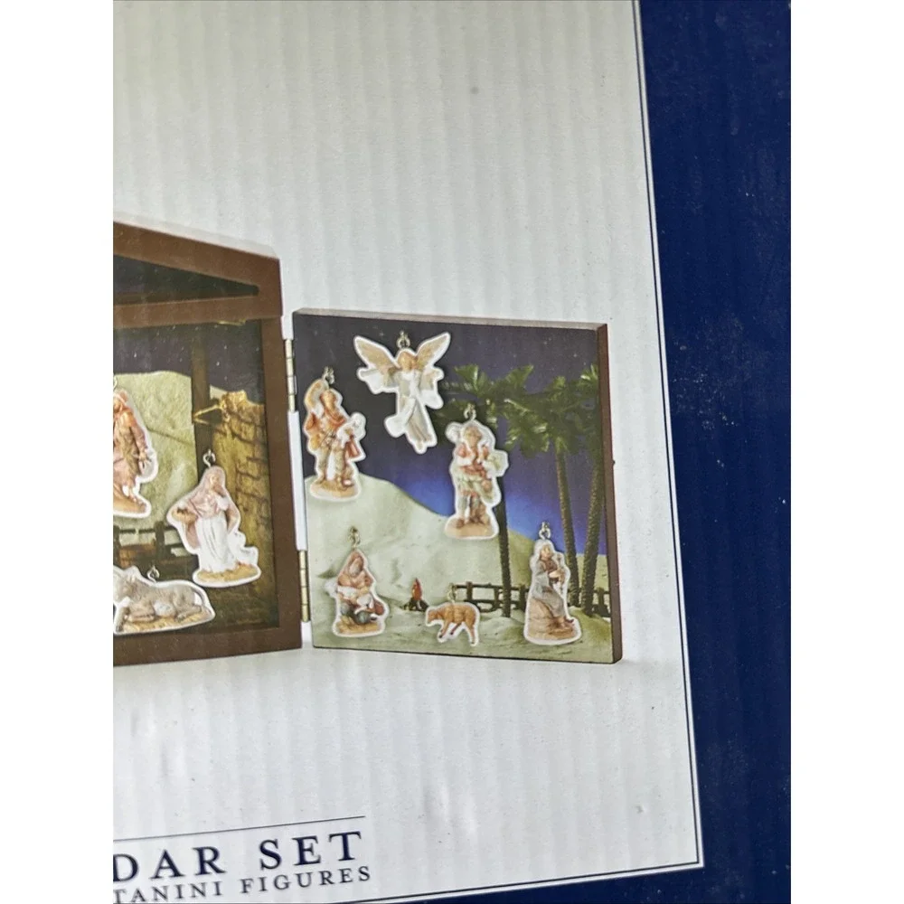 Fontanini Advent Calendar Nativity Set Wooden Stable Ornaments Complete 1266